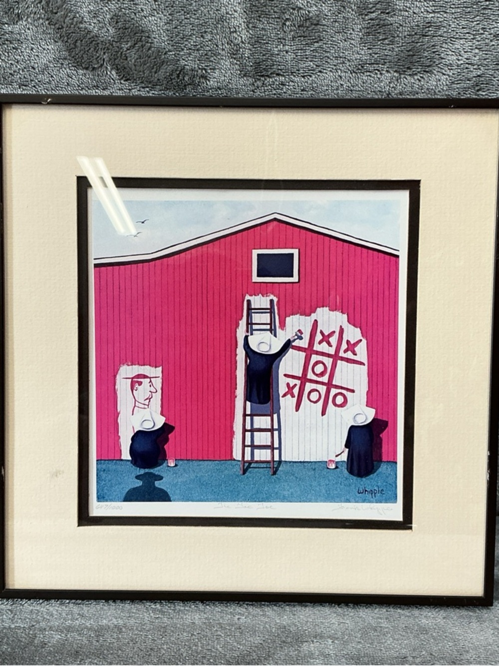 Vintage Frank Whipple "TIC TAC TOE"-Signed Artist Proof Matted & Framed #647